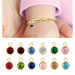 DuoYing kişiselleştirilmiş özel ad Birthstone paslanmaz çelik yazılı bilezik çocuklar için/bebekler yürümeye başlayan ve aile - Product Image 2
