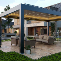 Auvent motorisé en aluminium imperméable SINGO A13, pare-soleil électrique, toit en lames de pergola, pergola murale en aluminium