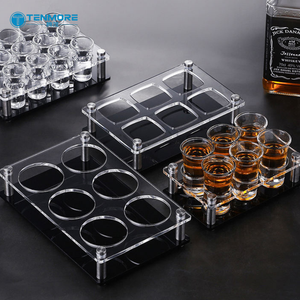 Organisateur de verres à shot en acrylique à 6/12 trous avec pieds en acier inoxydable, plateau à verres à shot pour <span class=keywords><strong>whisky</strong></span> et tequila - Product Image 2