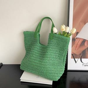 Mercancía General, Nueva Bolsa de Paja Multicolor de un Solo Hombro para Mujer, Bolsa Tejida a Mano Simple, Bolsa de Playa de Gran Capacidad - Product Image 2