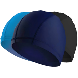 Bonnet <span class=keywords><strong>de</strong></span> bain unisexe en nylon couleur unie – Durable, élastique et léger, ajustement confortable pour l'entraînement quotidien - Product Image 1