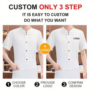 Vêtements de travail pour hôtel, boulangerie et restauration, uniformes de chef, avec logo imprimé ou brodé, vente en gros d'usine - Product Image 3