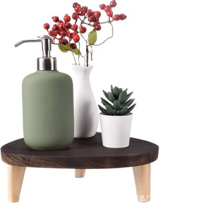 Solid Wood Flower Pot Stand Oval Minimalist <b>Desk</b> Supplies Multipurpose Natural Wood Color - Product Image 5