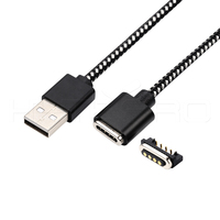 Cable de Carga y Datos Magnético USB HYTEPRO M519 con 4 Pines Pogo, 3A 5 a 24VDC para Dispositivos Médicos, Dispositivos Inteligentes y Rastreadores GPS