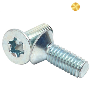 M2 M2.5 M3 M4 6-32 ISO14581 / DIN 7991 Bleu blanc de zinc <span class=keywords><strong>Torx</strong></span>-À Six Pans Creux Fraisée Vis À Tête Cylindrique - Product Image 5