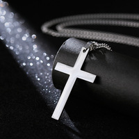 Collier classique en acier inoxydable avec pendentif croix gravé d'un extrait biblique, cadeau pour les croyants et croyantes