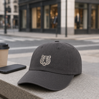 Gorra de Béisbol al por Mayor de Sarga de Algodón Fino, Perfil Bajo, Costuras Minimalistas para Vendedores Online con Marca Privada