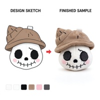 Porte-clés en peluche personnalisé en coton, motif dessin animé, OEM ODM, pendentif mignon pour sac, breloque chiot, cadeau unisexe