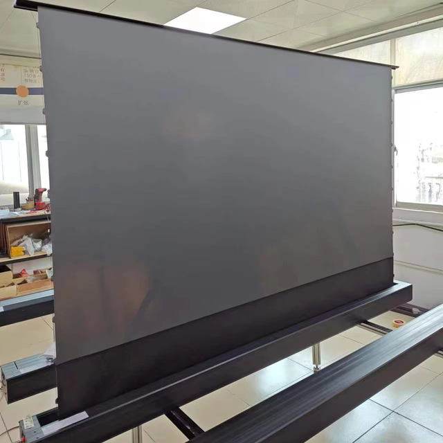 100 Inch Motorized Floor Rising Projection Screen 4K HD ALR Rolling up Projector Screens , UST Laser Projector Home Cinema
