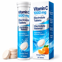 Fast Dissolving Vitamin C 1000mg Effervescent Drink Tablets with Electrolytes Citrus Bioflavonoids Private Label