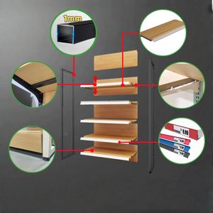 أرفف سوبر ماركت موصى بها متعددة الوظائف من علي بابا معدن خفيف وخشب واجب - Product Image 4