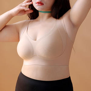 Soutiens-gorge sans couture, soutien-gorge super grande taille, soutien-gorge respirant et fin, soutien-gorge sans armatures pour femmes rondes, soutien-gorge sans couture, culottes - Product Image 2