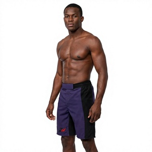 Shorts de boxe MMA haute performance légers, sublimés, respirants, avec fente latérale verticale et entrejambe élastique pour la lutte en cage - Product Image 1