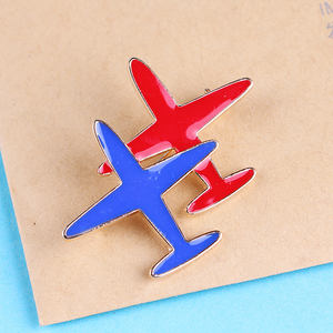 Без минимального размера двойной Значок самолета на заказ логотип аниме самолет металлический 3d значок на лацкан крылья - Product Image 5