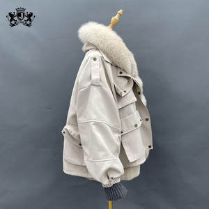 Janefur-chaqueta Reversible para mujer, abrigo de piel de conejo Real forrado, Parka de piel de zorro Natural, moda de invierno - Product Image 4