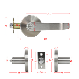 SUS304 đoạn chức năng mà không cần chìa khóa hình ống xử lý đòn bẩy khóa ba thanh cấu trúc chốt cửa nội thất khóa - Product Image 4