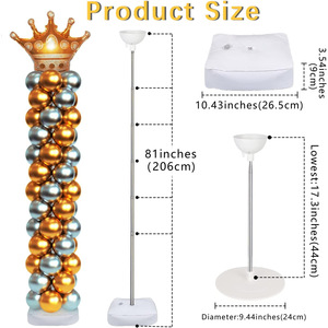 Support de colonne de ballons réglable pour décoration d'arche de mariage et d'anniversaire, ensemble de poteaux télescopiques avec support de ballons - Product Image 5