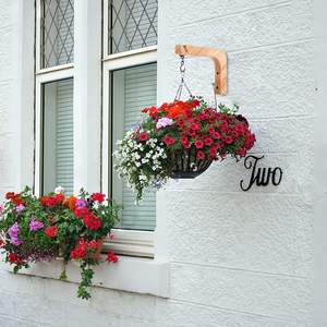 Crochets muraux en bois cintres de plantes suspendus muraux d'intérieur pour jardinières lanternes support de fleur carillons éoliens bois Burly - Product Image 4