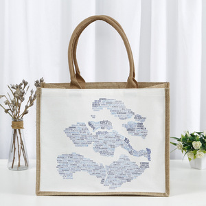 Bolsas de Compras de Yute Reutilizables con Diseño de Letras, Venta al Por Mayor - Product Image 6