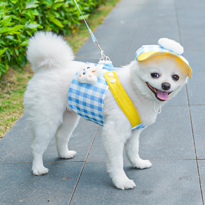 Cat <b>Pet</b> <b>Harness</b> Checkered Breathable Washable Small Size Outdoor Wear - Product Image 4