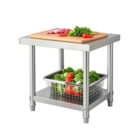 Table de travail robuste en acier inoxydable 304 de qualité alimentaire, certifiée NSF, résistante à la corrosion, sur mesure