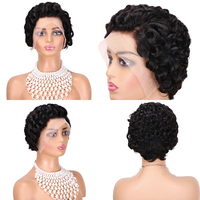 Produits en gros de qualité supérieure beauté des cheveux brésiliens bruts 13x4 perruques de lutin en dentelle transparente 100% distributeurs de produits de cheveux humains
