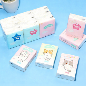 ポケットサイズティッシュパックOEM卸売パーソナライズカスタマイズバージンウッドパルプハンカチーフデザイン、15g×4層、210×205mm - Product Image 1