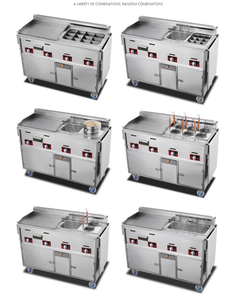 Gerobak Jajanan Gas Multifungsi Kustom Baru dengan Payung / Truk Makanan Komersial Bergerak untuk BBQ, Taco, Kentang Goreng, Burger, Hot Dog - Product Image 6