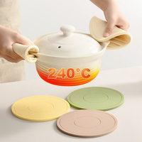 Tapis de table rond chauffant en silicone pour cuisine et salle à manger, diamètre 160 mm, design moderne, résistant à la chaleur