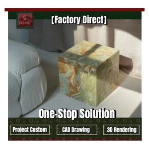 Mesa Auxiliar de Ónix Verde con Acabado Artesanal GOLDKING para una Zona de Estar Moderna y una Atmósfera Tranquila en el Hogar - Product Image 1