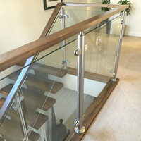 Poteau de balustrade sans cadre en verre, en acier inoxydable, étanche, couleur personnalisable, design moderne, résistant à la rouille, pour escalier, villa, hôtel