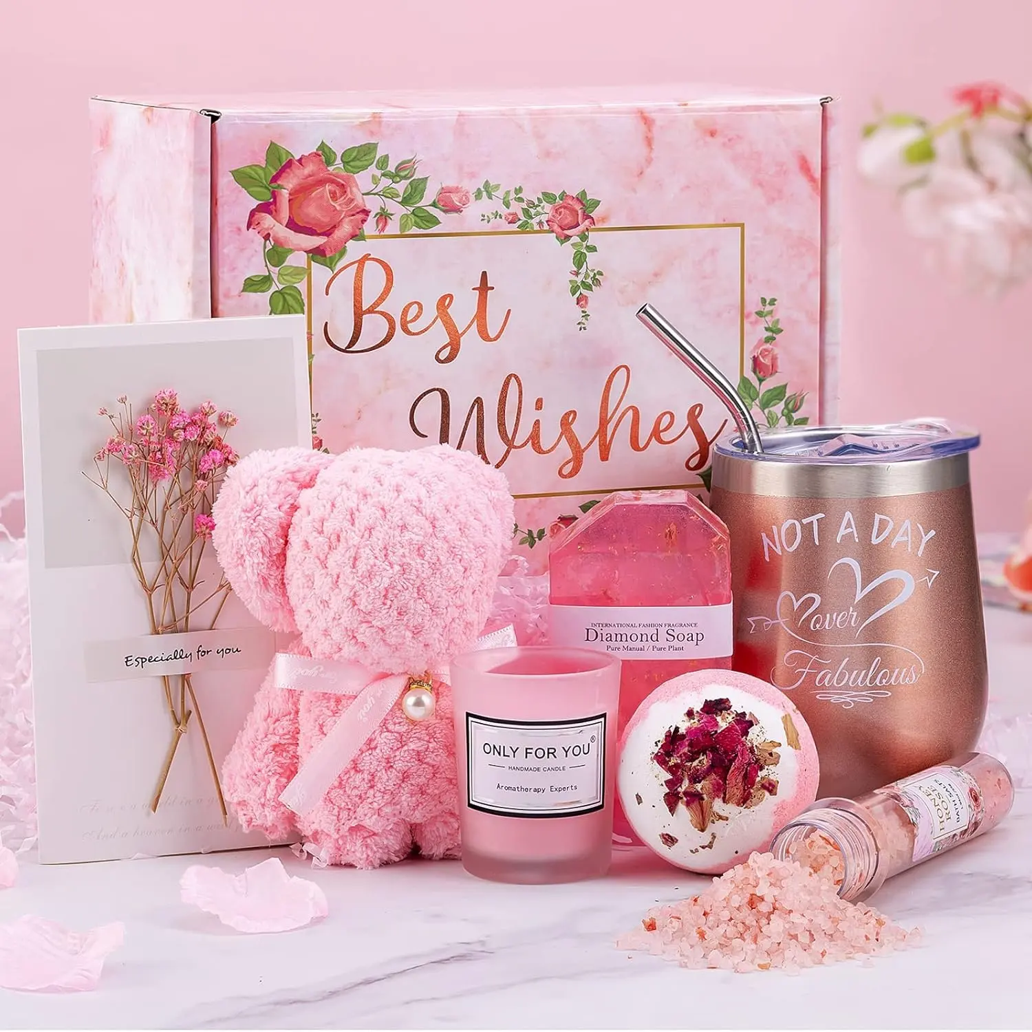 Benutzer definiertes Logo Happy Geburtstags geschenk box Muttertag geschenke mit Grußkarten Ideen Einzigartige Geburtstags geschenks ets für Frauen