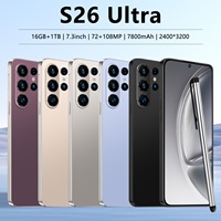 Smartphone S26 Ultra 5G, processeur Déca-Core, appareil photo arrière 108MP, reconnaissance faciale, écran 4K 120Hz, double SIM, Android