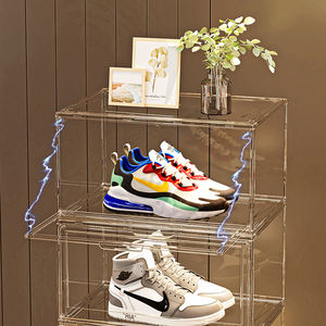 Wanmagnet temiz ayakkabı saklama kutusu İstistackable plastik ayakkabı teşhir standı kutu mıknatıs ile özelleştirilebilir plastik ayakkabı kutusu - Product Image 3