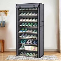Meuble de rangement pliable anti-poussière épais et amovible en tissu non-tissé pour chaussures
