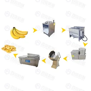 Ligne de production commerciale à petite échelle de chips de banane, Machine de fabrication de Snacks croustillants de banane, ligne de friture de Chips de Plantain