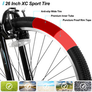 JOYKIE BAMCBASE Vélo de ville <span class=keywords><strong>26</strong></span> <span class=keywords><strong>pouces</strong></span> Fabricant-Blanc 21 vitesses Vélo classique pour femmes Fourche en acier Vélo de montagne bon marché - Product Image 2