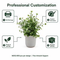 Petite plante en pot de chrysanthème réaliste, décoration moderne, petite plante de bureau en plastique faite à la main, design durable, tendance