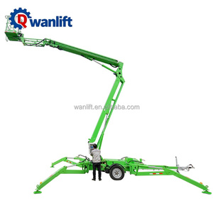 50ft 16m Boom LIft Aerial Bucket Electric Man Lift Tow Trailer Mounted Articulated <strong>Cherry</strong> <strong>Picker</strong> Building Use 200-300kg Capacity - Product Image 5