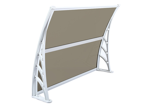 Toldo de Policarbonato y Aluminio <span class=keywords><strong>con</strong></span> Borde Central Cerrado, Mayor Estabilidad y Resistencia al Viento, Protección Solar Manual Anti-UV para Exteriores - Product Image 1