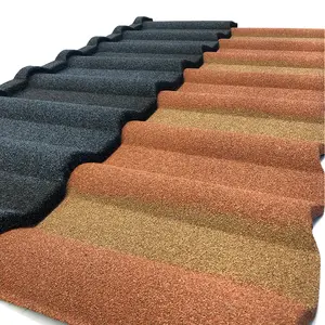 Newest building construction materials color stone coated metal roof tiles price