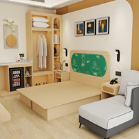 Ensemble de meubles de chambre d'hôtel moderne, élégant et polyvalent, ensemble complet lit et armoire pour appartements locatifs, personnalisation disponible