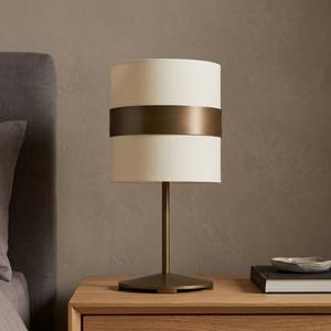 Modern Cylinder <b>LED</b> <b>Table</b> Lamp E26 AC Middle Shade Fabric Shade Metal Eye-Caring Bedside Reading <b>Light</b> for Bedroom Living Room - Product Image 4