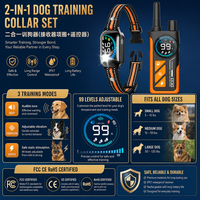 Collar de Adiestramiento para Perros 2 en 1 con Control Remoto, Sonido, Vibración y Choque, 99 Niveles, Recargable, para Perros Pequeños, Medianos y Grandes