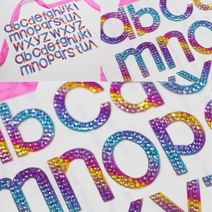 3cm colorido Rhinestone calcomanía <span class=keywords><strong>letra</strong></span> hierro parche Rhinestone patrón ropa carta - Product Image 6