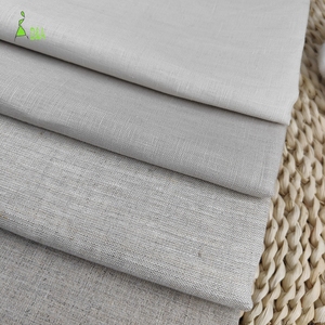 कम मोक सस्ते मुफ्त नमूना बुने पर्यावरण के अनुकूल सादे 150gsm नरम सफेद 100% लिनन कपास मिश्रण कपड़े लड़कियों और लड़कों के परिधान के लिए कपड़े - Product Image 2