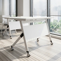 Table de formation moderne pliable en métal avec roulettes, bureau de conférence modulable pour salle de classe, bureau et salle de réunion