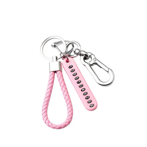 Promotion anti-perte téléphone plaque d'immatriculation <span class=keywords><strong>porte</strong></span>-clés bricolage véhicule carte tressé <span class=keywords><strong>porte</strong></span>-clés PU <span class=keywords><strong>cuir</strong></span> téléphone plaque d'immatriculation <span class=keywords><strong>porte</strong></span>-clés - Product Image 4
