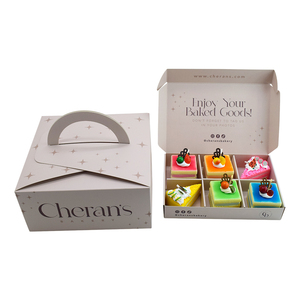 Caja de Papel para Empacar con Asa, Diseño Moderno y Elegante Personalizado, para Croissants, Tartas de Manzana, Pasteles, Cupcakes, Macarons, Rebanadas de Vainilla - Product Image 2