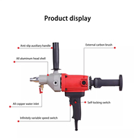 LAANCI 6110B - Taladro de Diamante de 1400W, Herramienta con Cable de 110mm para Perforación Profesional de Concreto